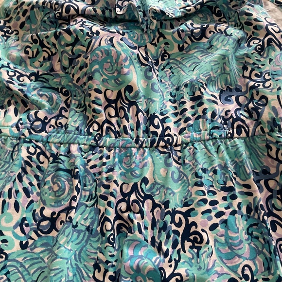 Lilly Pulitzer Alessa Ruffled Romper Light Aqua Spritz - Picture 3 of 7
